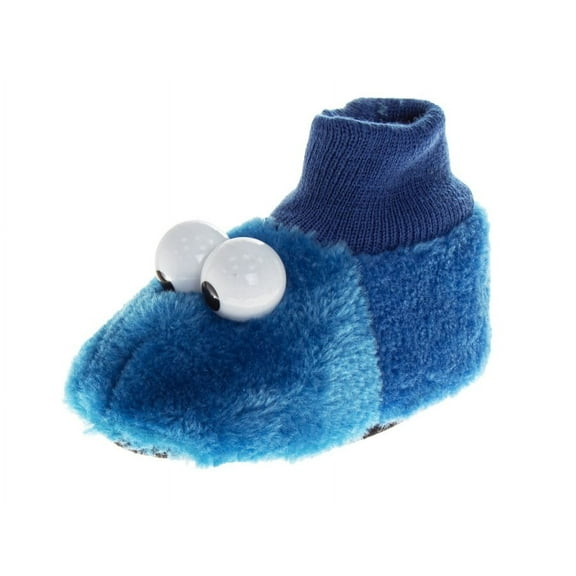 Sesame Street Kids Curious Cookie Monster Dual Sizes Slippers. (Toddler Little Kids)Blue, Size: 7-8