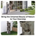 thumbnail image 3 of 49.6 Inch 5-Tier Cascading Water Fountain, Freestanding Stone Textured Column Waterfall with Warm LED Lights, UV Weather Resistant, Low Noise Relaxing Zen Decor for Garden, Patio, Backyard & Porch, 3 of 8