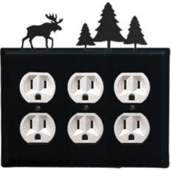 Moose & Pine Trees - Triple Outlet Cover