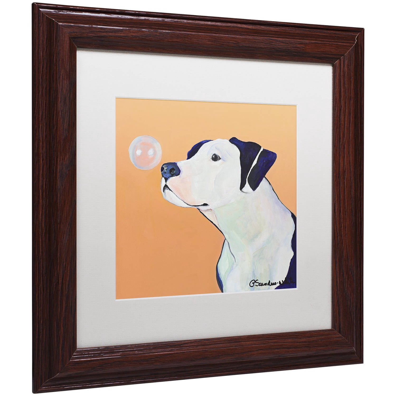 Trademark Fine Art "Fascination" Canvas Art by Pat Saunders-White, White Matte, Wood Frame