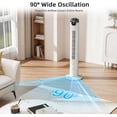 thumbnail image 2 of 42 Inches Bladeless Tower Fan with Remote for Bedroom,90°Oscillation Standing Floor Fans that Blow Cold Air with 9H Timer & Child Lock,Ultra Quiet Small Cooling Fans for Office - Black, 2 of 7