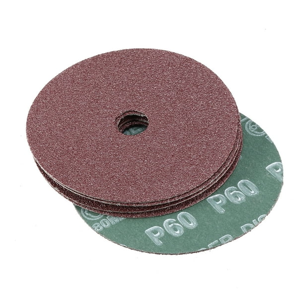 Discos de fibra de resina de óxido de aluminio de 4 pulgadas x 5/8 pulgadas, discos de lijado y pulido de 60 Grit, 10 piezas