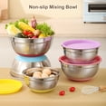 thumbnail image 3 of Skymirror Mixing Bowl with Lid Set Large Capacity Non-Slip Bottom Polished Surface Easy to Clean Salad Bowl Kitchen Food Storage Organizer, 3 of 8