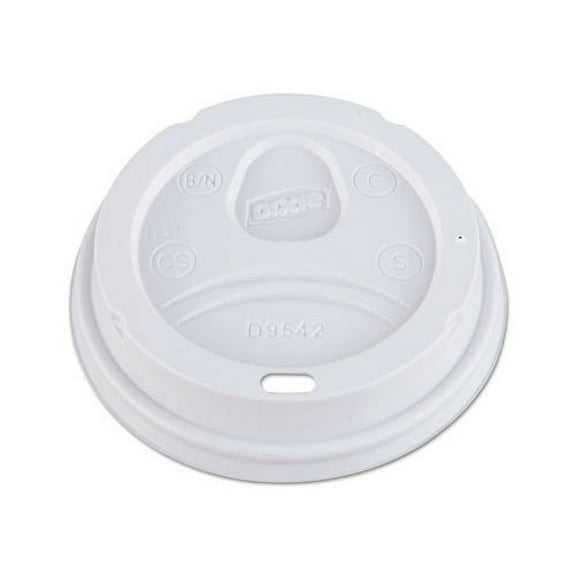 Dome Drink-Thru Lids Fits 10, 12, 16oz Paper Hot Cups, White, 1000/Carton