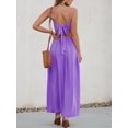 thumbnail image 3 of Vestido largo CUPSHE con cuello en V torcido sin mangas y recorte morado, 3 of 7