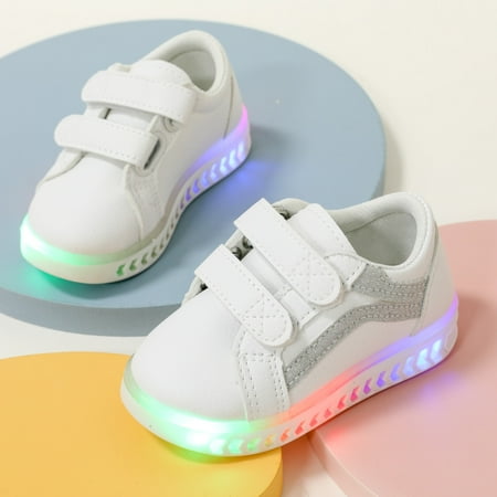 

Toddler Boys Girls Led Shoes Glitter Low Top Sneakers Shoes Luminous Flashing Skate Shoes Light Up Sequins Slip On Loafers