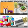 thumbnail image 5 of Paquete de 16 latas de pintura de metal vacías de 0,84 pintas sin revestimiento con tapas, lata de pintura pequeña, pintura multiusos P plateada, plateada, 5 of 5