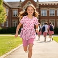 thumbnail image 4 of 13-14 Years Teen Infant Toddler Baby Girl Fall Outfit Long Sleeve Pullover Sweatshirt Top and Pants Set 2Pcs Clothes Set Short Sleeve Graphic T Shirt Shorts Outfit Set Girls Pink Tracksuit, 4 of 9