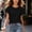 *Black, variant on Women's Crew Neck Ruffle Flutter Sleeve T-Shirt,Solid Short Sleeve Casual Tee Purple,Women's Plus XXL