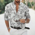 thumbnail image 1 of Camisa de moda para hombre, corte entallado, botones, manga larga, informal, para reuniones al aire libre, fiesta, estampado HD, lujo, suave, cómoda, , nueva, S-, 1 of 6