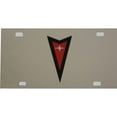 thumbnail image 1 of Pontiac Red / Black Logo Stainless  License Plate, 1 of 1