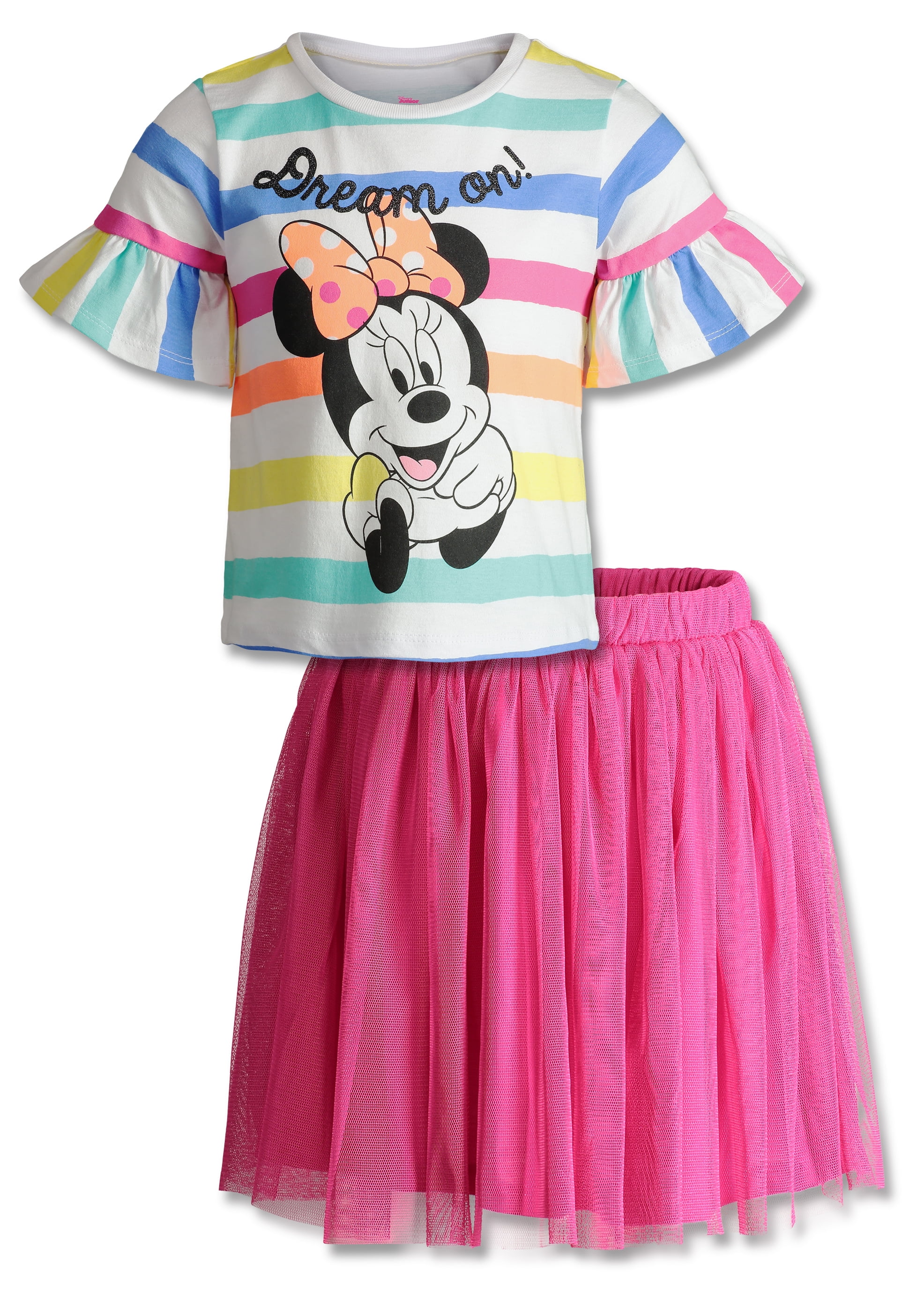 Disney Minnie Mouse Toddler Girls Short Sleeve Graphic T-Shirt & Skirt Set 2T