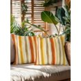thumbnail image 2 of Outdoor Pillows Waterproof, Orange Yellow Stripe Bedding Throw Pillows with Insert for Couch Sofa Bed, Fall Farmhouse Modern Abstract 16x16 Inch Pillowcases Decorative Camping Patio Pillow Set of 2, 2 of 8
