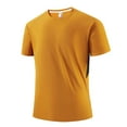 thumbnail image 3 of lcziwo Mens Running T-Shirt Quick Dry Crewneck Athletic Tee Shirt Moisture Wicking Short Sleeve Hiking Fishing Shirts Stretchy Workout Gym Tops Orange M, 3 of 4