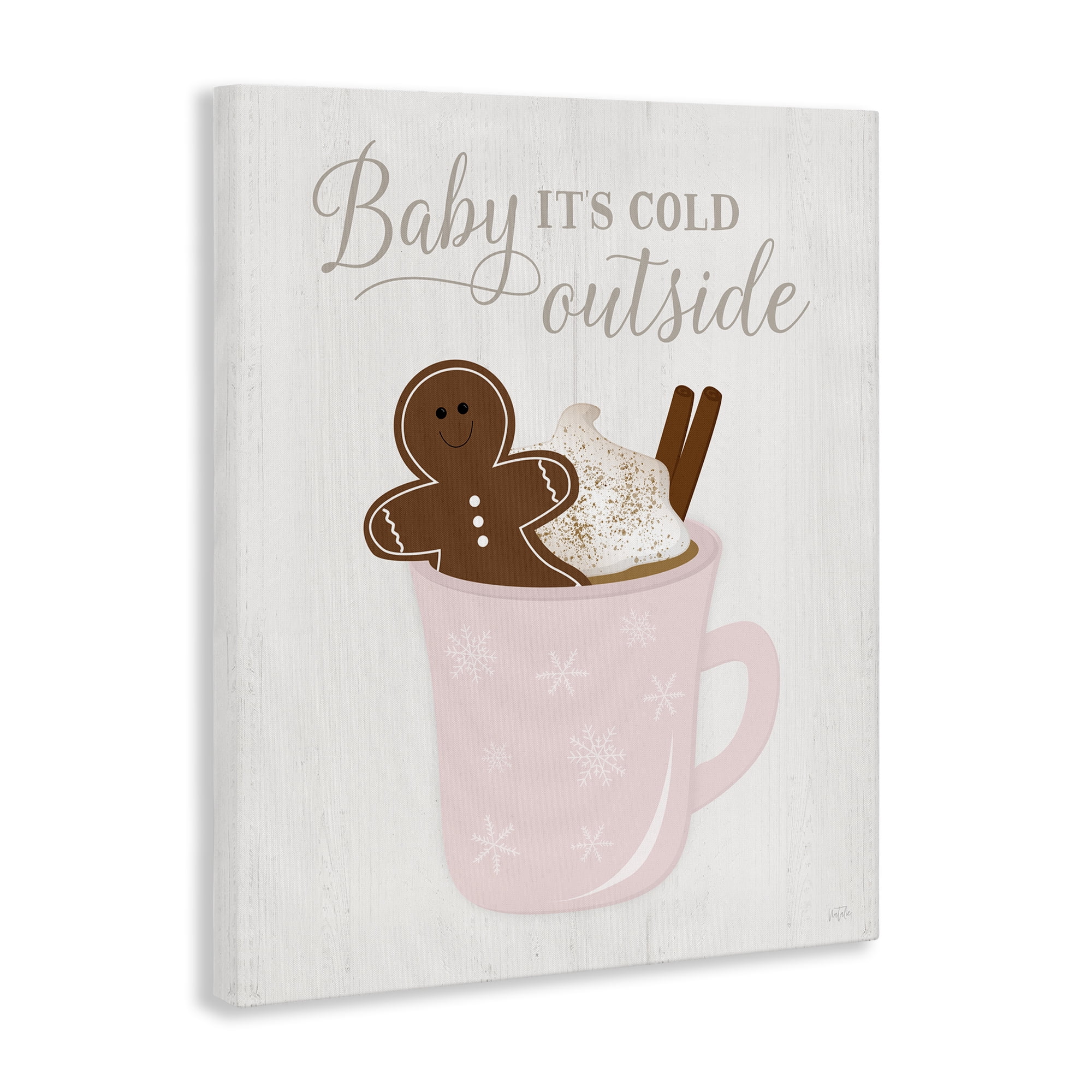 Stupell Industries Cold Outside Cocoa Holiday Painting Gallery Wrapped Canvas Art Prints Wall Art, 30 x 40