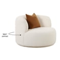 thumbnail image 4 of Fickle Cream Boucle Swivel Chair, 4 of 8
