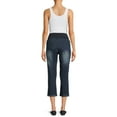 thumbnail image 3 of Oh! Mamma Maternity Women's Denim Capri Pants with Underbelly Panel and Roll Cuff (Women's & Women's Plus), 3 of 6