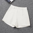 thumbnail image 4 of Hueook Golf Shorts Plus Size Bermuda Shorts ladies Summer Suit Pants Casual Shorts with Pockets Five Quarter Pants White XS, 4 of 6