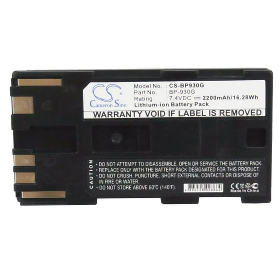 Battery for Canon GL1 GL2 XHA1 XHG1 XL1 XL1S XL2 XLH1 BP-930G CS-BP930G 2200mAh