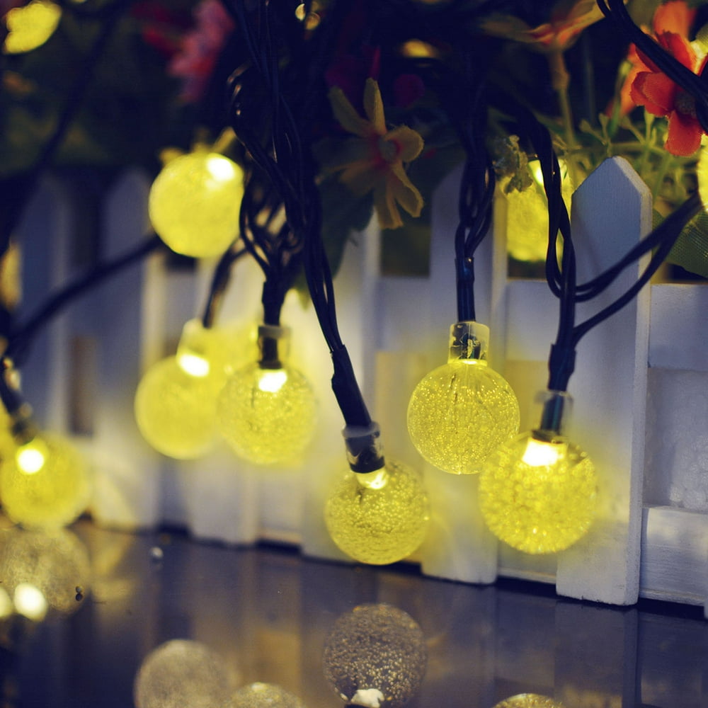 23ft 50 LED Solar String Ball Lights Outdoor Waterproof Warm White