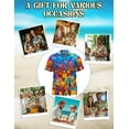 thumbnail image 4 of Colorful Elk Moose Hawaiian Shirt for Men, Button Down Summer Beach Short Sleeve, Sizes S-5XL, 4 of 4