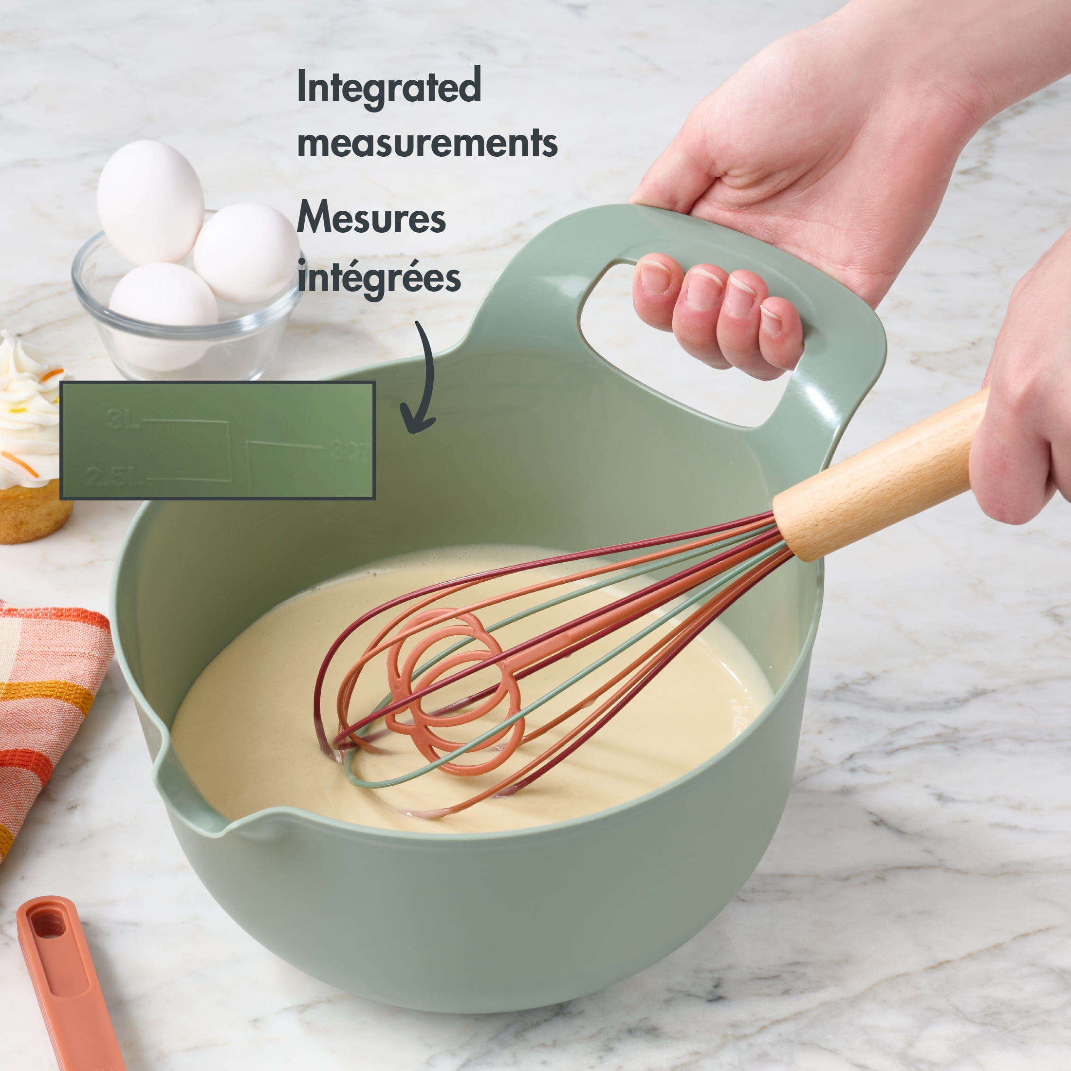 Way to Celebrate 3QT Mixing Bowl, Green, WAY-TO-CEL PL MIXING BOWL