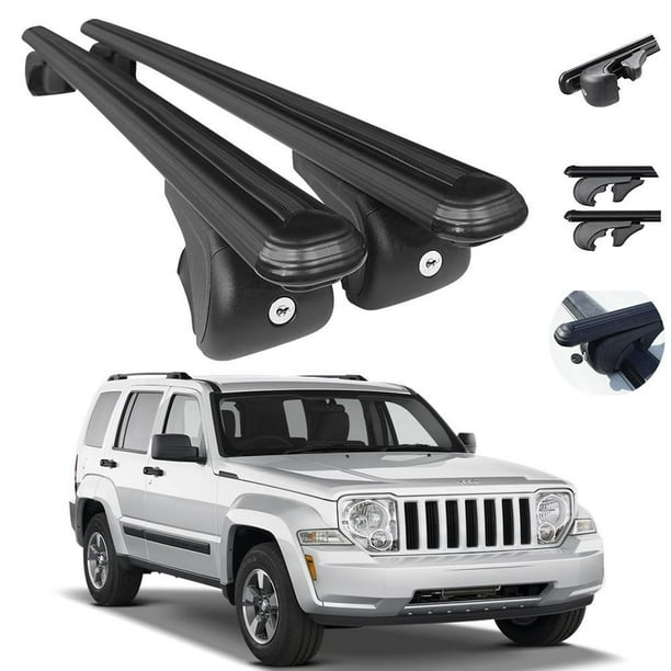 Roof Rack Cross Bars Luggage Carrier Black for Jeep
