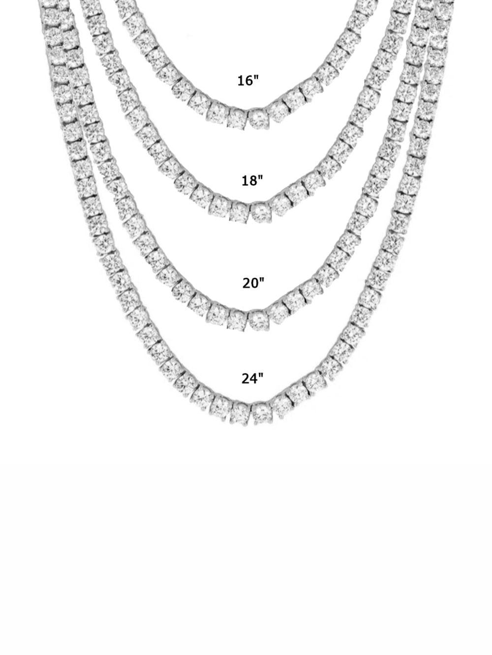 18 to 30 inch Hip Hop Mens Iced Out Cubic Zirconia 5mm Tennis Necklace Chain