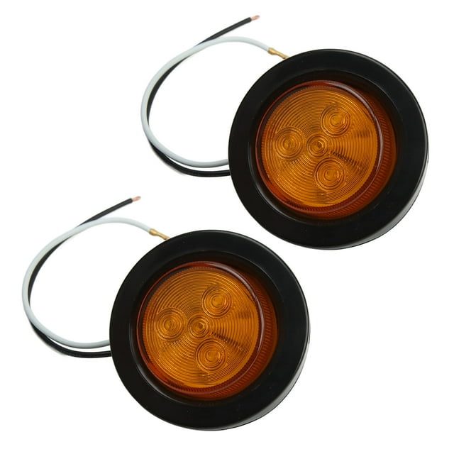 Luz LED De Gálibo, Luz De Remolque Redonda Impermeable Amarilla De 2 Pulgadas/5,08 Cm Para Recogida De Autobús De Coche UTE UTV