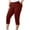 Wine, variant on High-Waisted Tummy Control Capri Leggings for Women, Plus Size Stretchy Slim Fit Pants - Soft Cotton Blend Daily Wear Black L