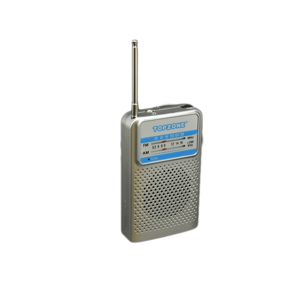 Portable Battery Operated AM FM Pocket Radio With Headphone Jack