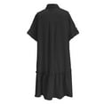 thumbnail image 6 of QHFBli Womens Summer Button Down Shirt Dress Casual Ruffle Sleeve Shift Mini Dresses with Pockets, 6 of 6