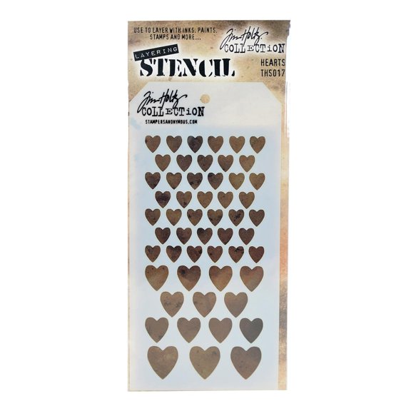 Tim Holtz Layering Stencils 4 1/8 in. x 8 1/2 in., hearts (pack of 3)