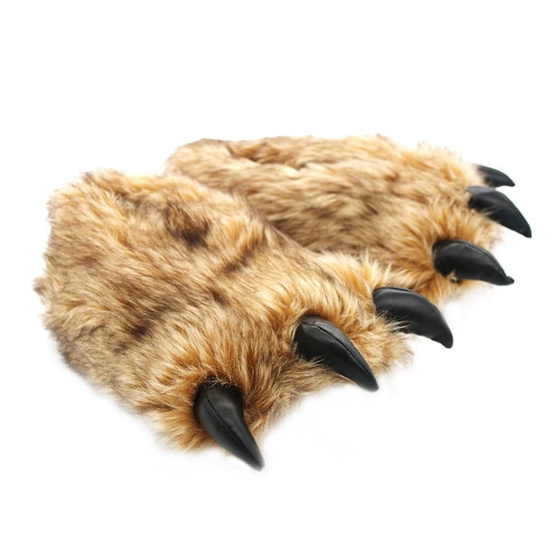 unbranded 1Par Pantuflas De De Y Cuero Marrón Para Interior Antideslizantes