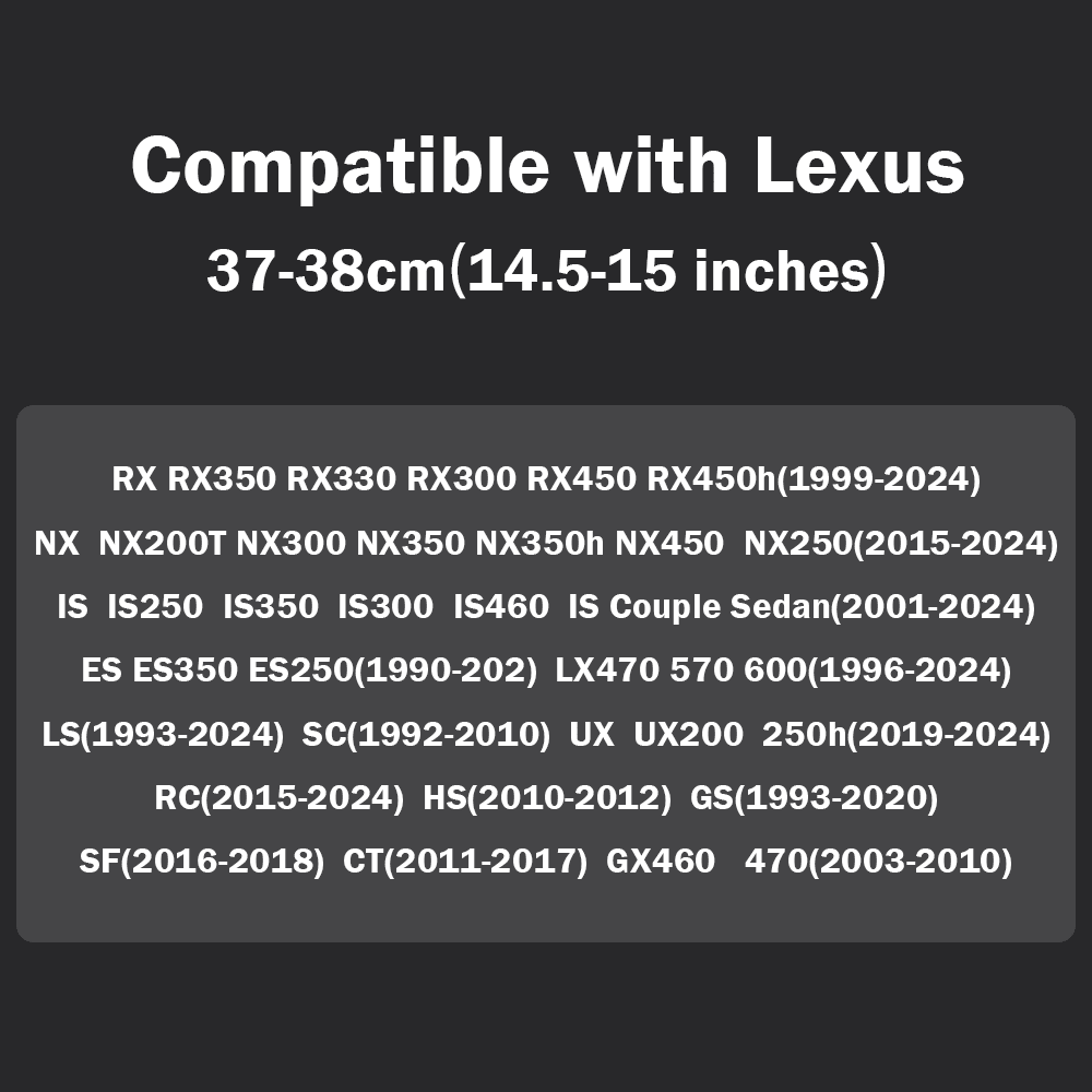 For Lexus RX350 RX450h NX300 Ultra-thin Nappa Leather Steering Wheel Cover, Clip on Breathable and Anti-Slip Design, Black Car Accessories Fit for 14.5”-15”