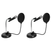 2) Rockville Microphones+Gooseneck Stands+Pop Filters 4 Recording,Studio,Podcast
