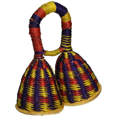 African Double Woven Seed Caxixi Shaker - Ghana Basket Shaker