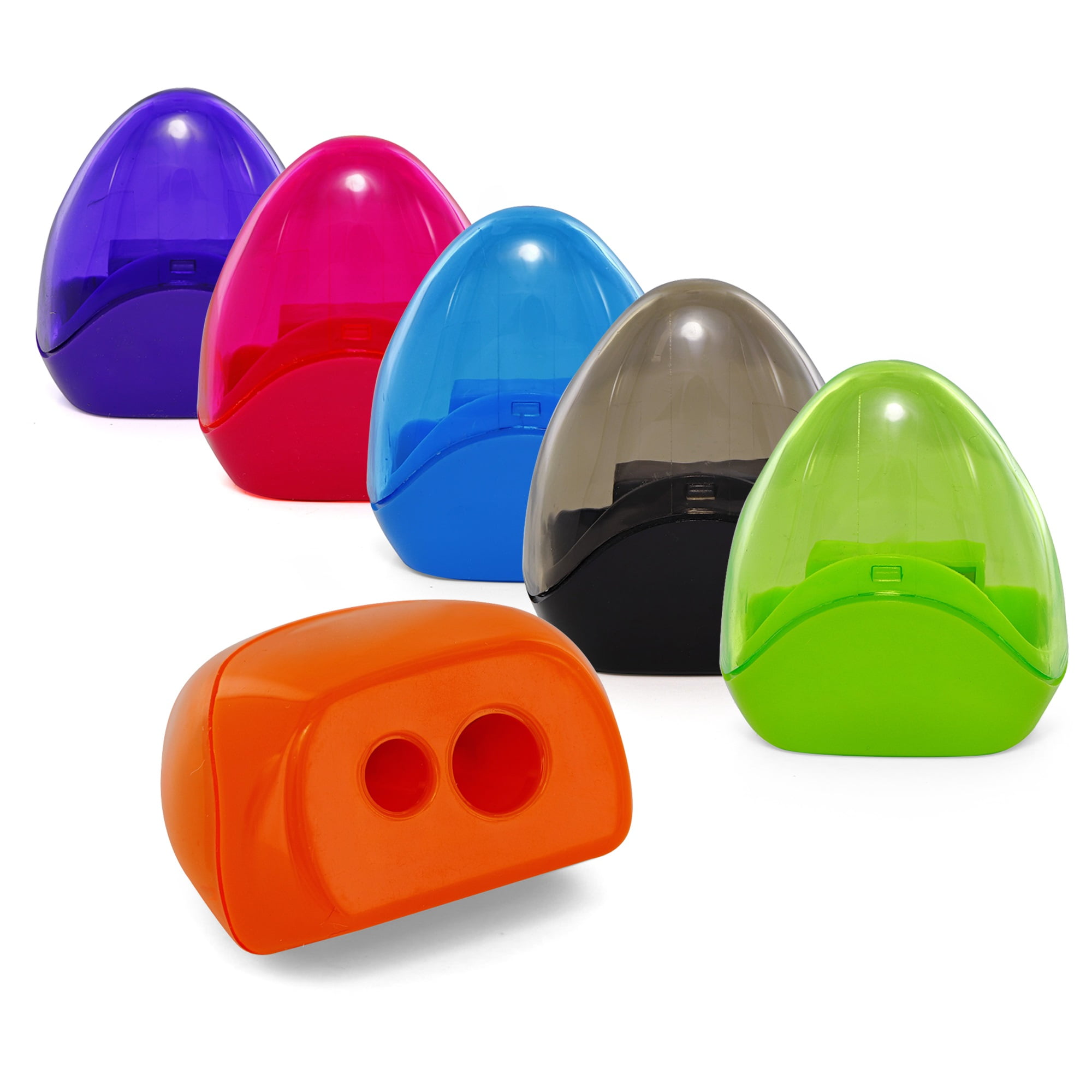 Emraw Dual Hole Sharpener-Purple, Pink, Blue, Black, Green, Orange-Random 3PK