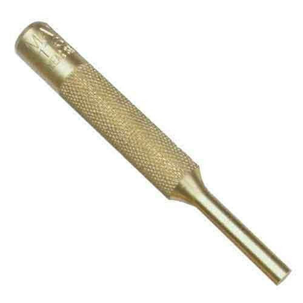 Mayhew Tools 25707 Brass Pin Punch, 1/4" x 4" Long, Knurled Finish