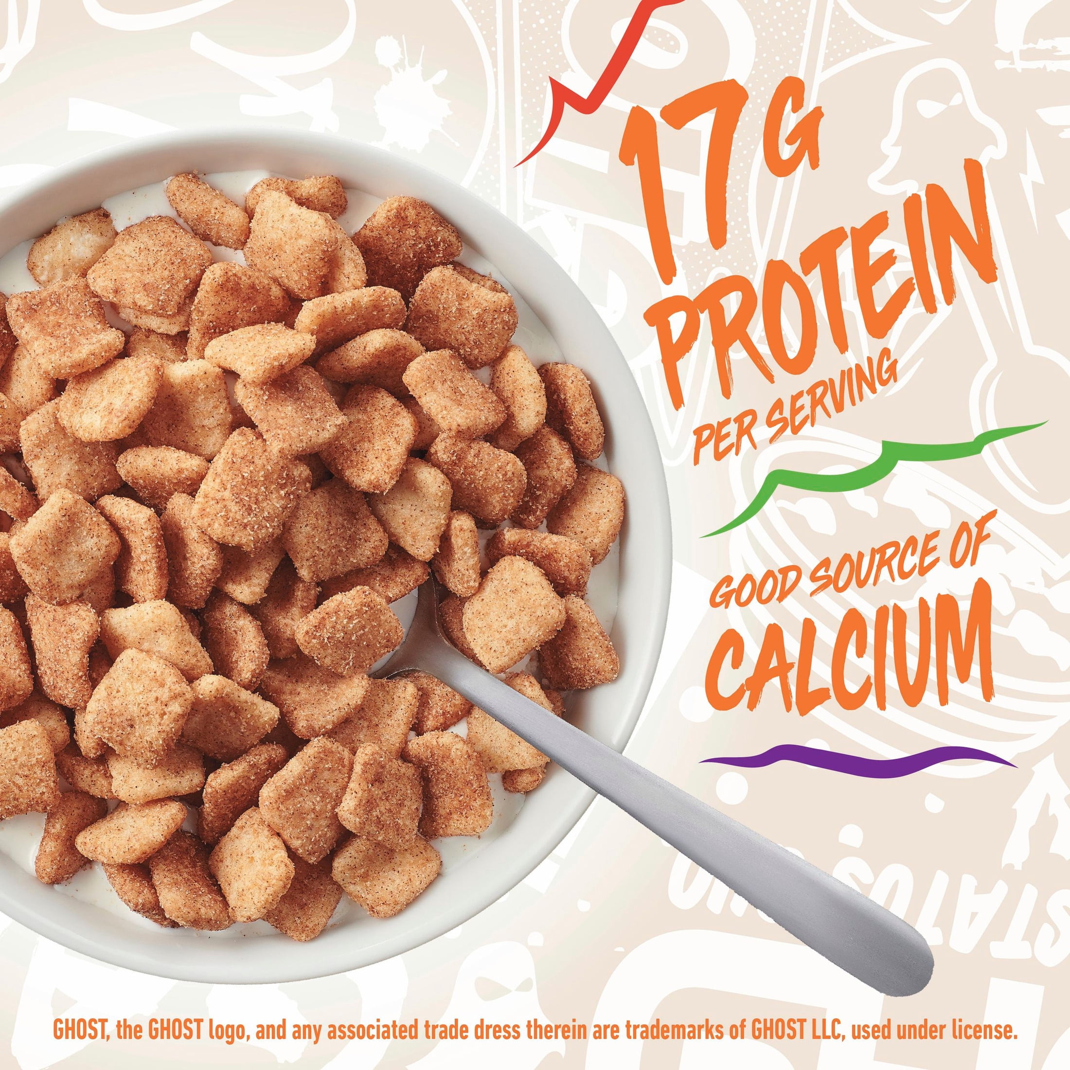 GHOST PROTEIN CEREAL, CINNAMON TOAST CRUNCH Flavor, 17G Protein, 9.2 oz