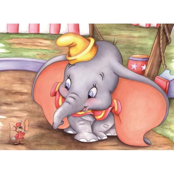 DIY 5D Dumbo Diamond Painting Kits for Adults, Diamond Art for Beginner，Cartoon Diamond Painting Full Drill，for Home Wall Decor Festival Gift 12x16 Inch