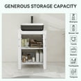 thumbnail image 5 of FULLWATT 24 Inches Bathroom Vanity in White Finish with Square Ceramic Vessel Sink, Single Bathroom Vanity with Top, 2-Door Cabinet, 5 of 13