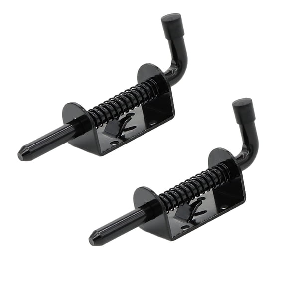 Pestillo con resorte de 5 pulgadas, pestillo con resorte resistente, cerradura para puerta, cobertizo con pasador de 1/2" (2 negros)