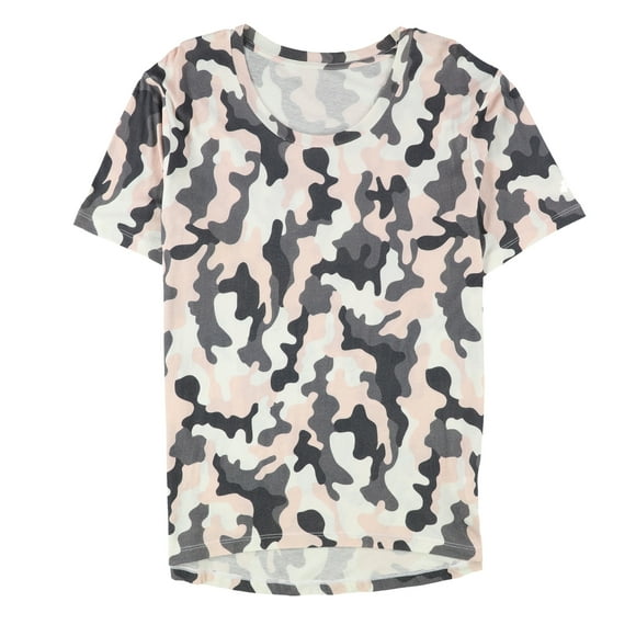 L.A.M. Womens Villa Relaxed Basic T-Shirt, Pink, Small
