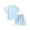 Blue, variant on Girls Summer Sport Breathable Mesh Short Sleeve Top And Shorts Sun Activewear Outfit For Kids Outfits for Baby Girls