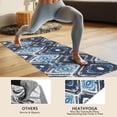 thumbnail image 4 of Blue Ethnic Geometric Pattern Hot Yoga Mat Towel Non Slip for Hot Yoga - Quick-Drying Yoga Mat Cover with 4 Corner Pockets with Travel Bag - Hot Yoga Towel Non Slip 74"x26", 4 of 6