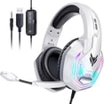 thumbnail image 3 of Gaming Headset for PS5, PS4, Xbox Series X|S, Xbox One, PC, Switch, Mac - RGB Over-Ear Headphones with 7.1 Surround Sound, Noise Cancelling Mic, 50mm Drivers & Memory Earmuffs for Nintendo 64, 3 of 10