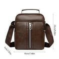 thumbnail image 3 of Men's Genuine Leather Crossbody Bag with Multiple Compartments, Stylish Chest Shoulder Sling Bag for Travel Work Daily Use, 3 of 6