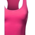 thumbnail image 4 of A2Y Women's Basic Cotton Casual Scoop Neck Cropped Racerback Tank Tops Hot Pink XL, 4 of 5