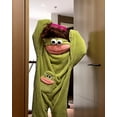 thumbnail image 3 of Big Mouth Onesie, Silly Onesies Green Plush Monster Onesies Pajamas with Large Comb, 3 of 6